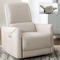 Fauteuil inclinable électrique ergonomique marron avec pivotant à 270°, ports de charge USB et Type-C, et support lombaire