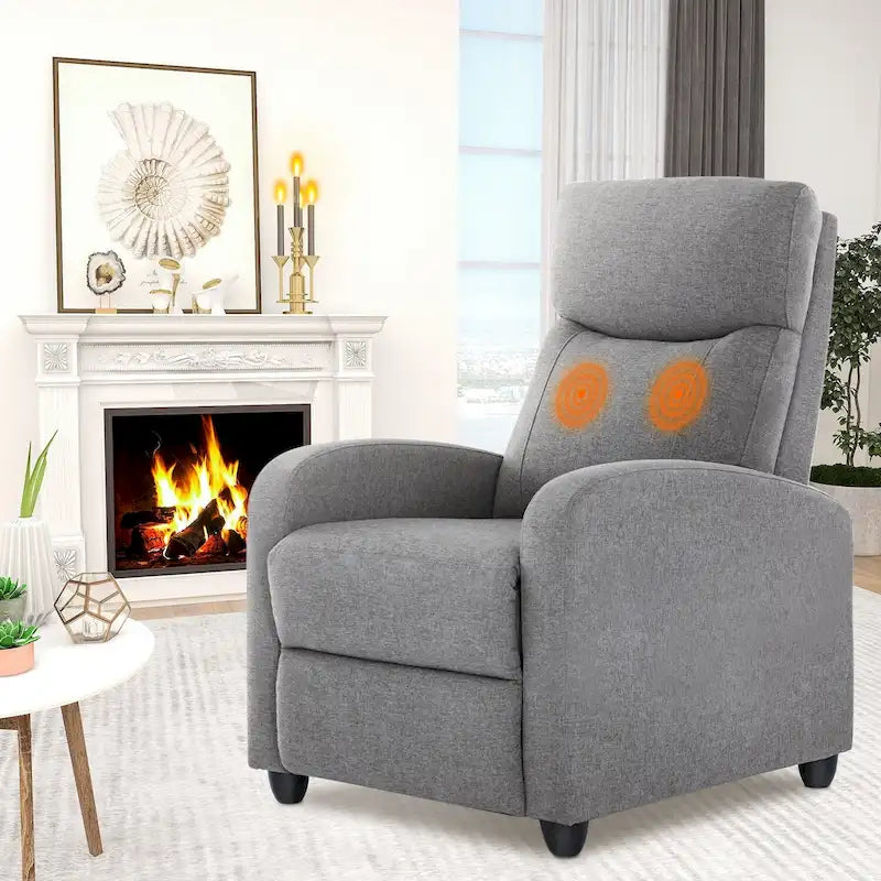 Fauteuil inclinable noir réglable avec support lombaire, 8 modes de massage et fonction chauffante pour la relaxation