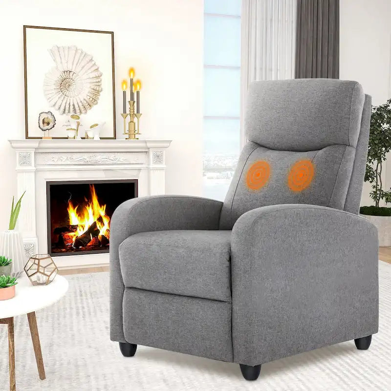 Fauteuil inclinable noir réglable avec support lombaire, 8 modes de massage et fonction chauffante pour la relaxation