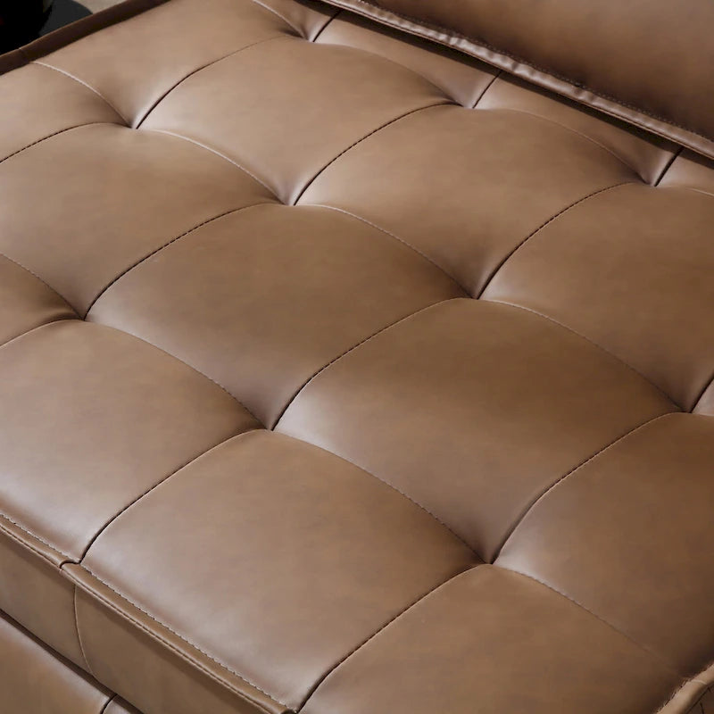 39 Canapé-Lit Multifonctionnel en Faux Cuir avec Dossier Réglable et Oreiller pour Salon