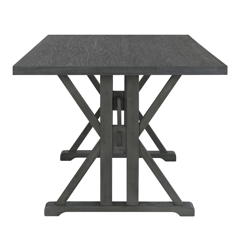 Ensemble de salle à manger 6 pièces de style Ferme avec 4 chaises de salle à manger rembourrées et un banc