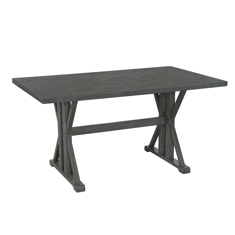 Ensemble de salle à manger 6 pièces de style Ferme avec 4 chaises de salle à manger rembourrées et un banc