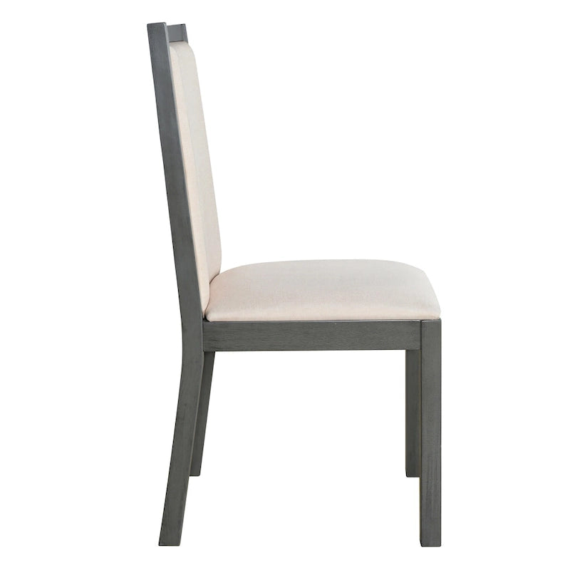 Ensemble de salle à manger 6 pièces de style Ferme avec 4 chaises de salle à manger rembourrées et un banc