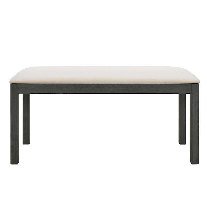 Ensemble de salle à manger 6 pièces de style Ferme avec 4 chaises de salle à manger rembourrées et un banc