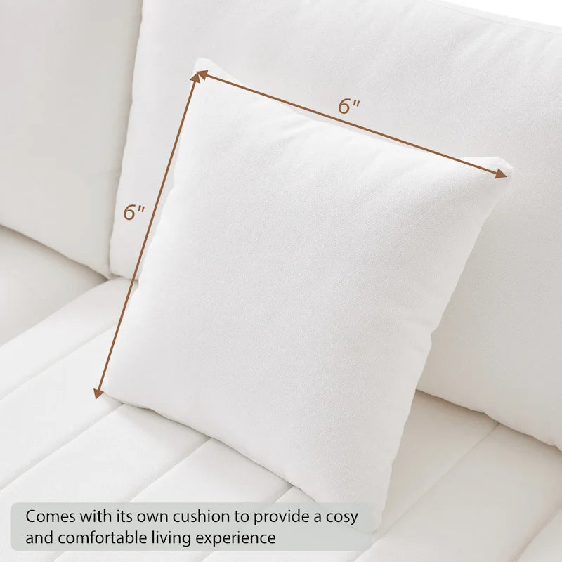 Canapé modulaire sectionnel en polyester 89 avec assise profonde et pouf ottoman