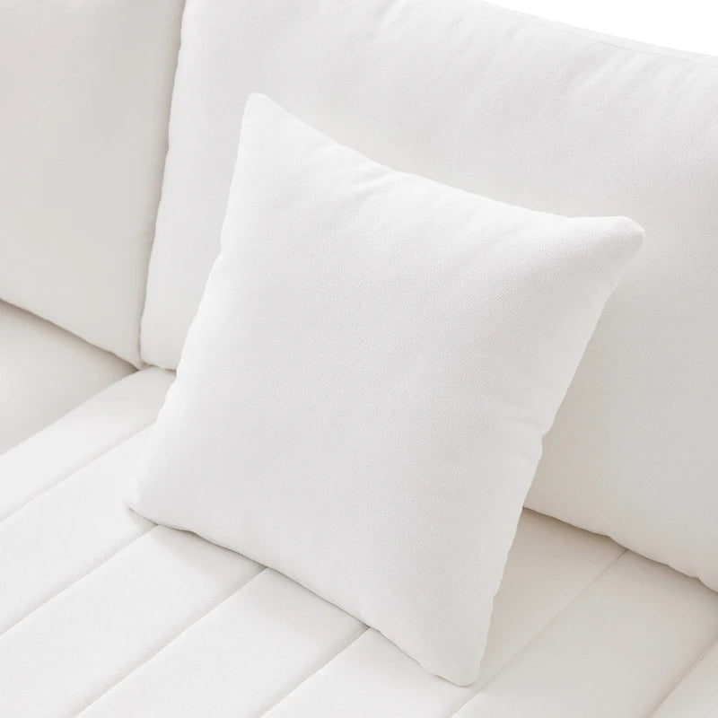 Canapé modulaire sectionnel en polyester 89 avec assise profonde et pouf ottoman