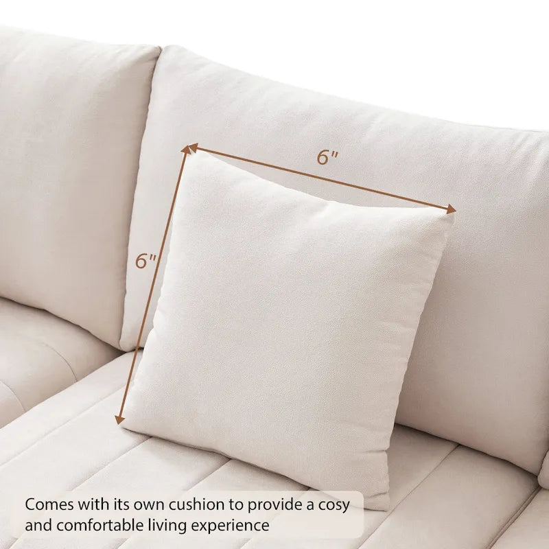 Canapé modulaire sectionnel en polyester 89 avec assise profonde et pouf ottoman