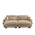 Canapé modulaire en velours avec 2 poufs et canapé 2 places