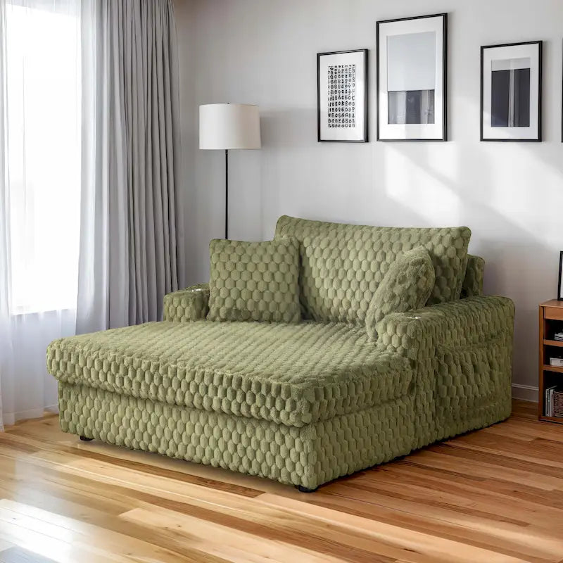 Chaise longue surdimensionnée à 2 accoudoirs rembourrée Lanturn Modern de Furniture of America
