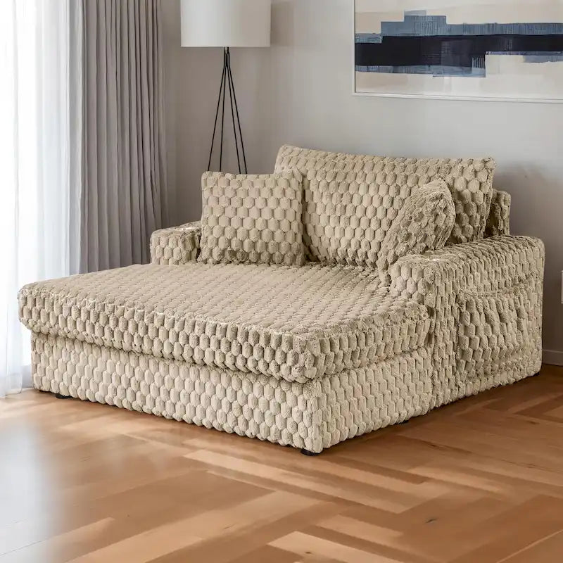 Chaise longue surdimensionnée à 2 accoudoirs rembourrée Lanturn Modern de Furniture of America