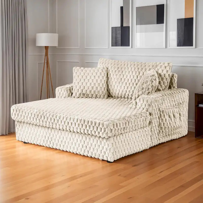 Chaise longue surdimensionnée à 2 accoudoirs rembourrée Lanturn Modern de Furniture of America