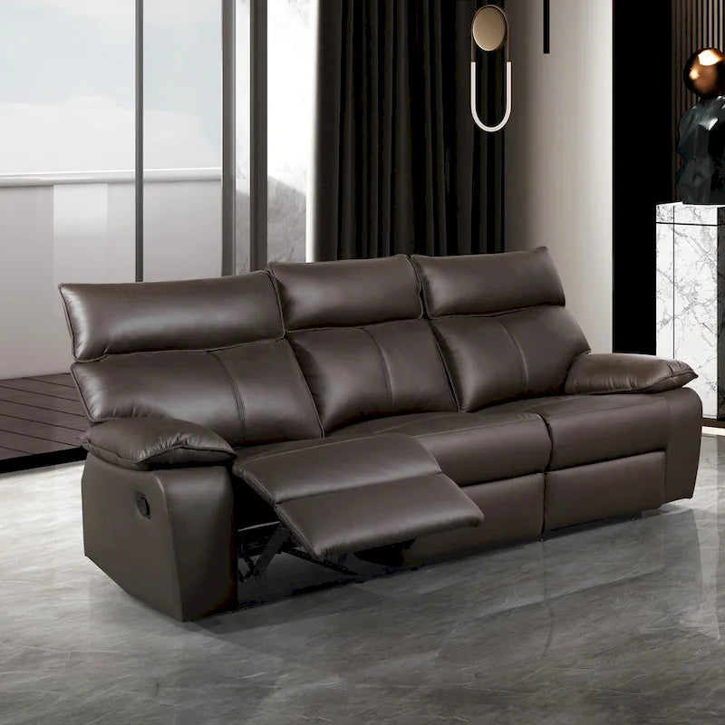 Ensemble de canapé inclinable 2 pièces Yuleigh Modern en cuir assorti avec cadre en bois certifié FSC de Furniture of America