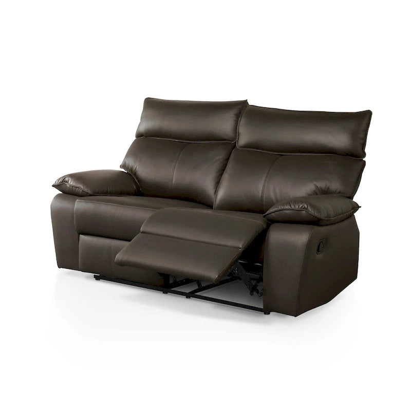 Ensemble de canapé inclinable 2 pièces Yuleigh Modern en cuir assorti avec cadre en bois certifié FSC de Furniture of America