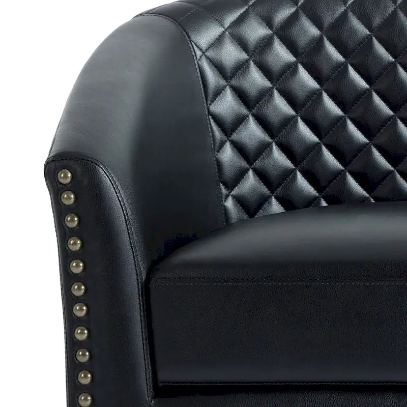 Lot de 2 fauteuils pivotants en similicuir avec clous décoratifs