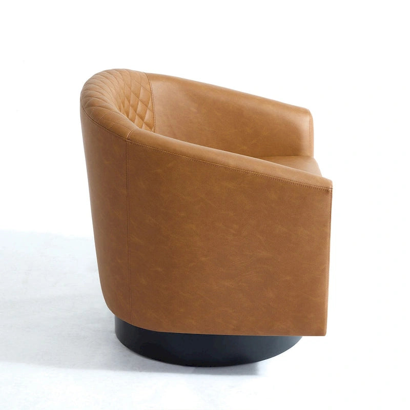 Lot de 2 fauteuils pivotants en similicuir avec clous décoratifs