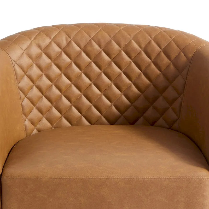 Lot de 2 fauteuils pivotants en similicuir avec clous décoratifs