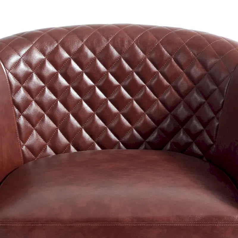 Lot de 2 fauteuils pivotants en similicuir avec clous décoratifs