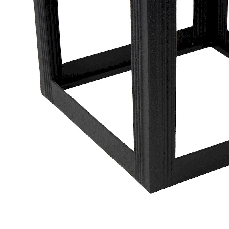 Tables d'appoint gigognes en métal avec découpes arquées - Ensemble de 3 noires - Roche River Decor - 16L x 16P x 21H