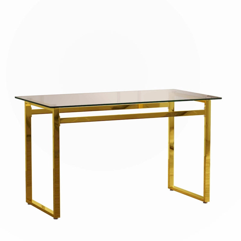 Table à manger rectangulaire en verre minimaliste