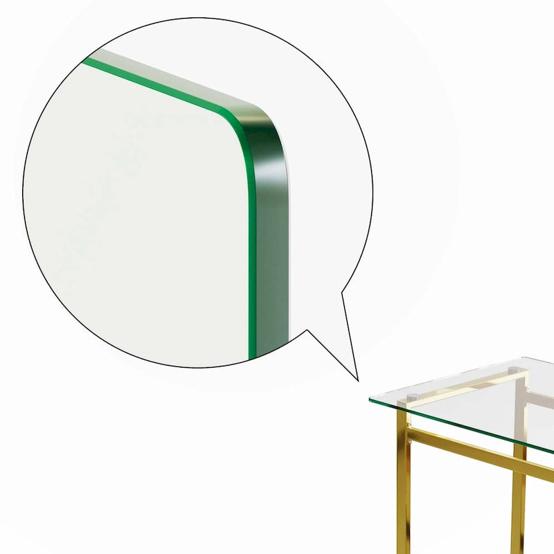 Table à manger rectangulaire en verre minimaliste
