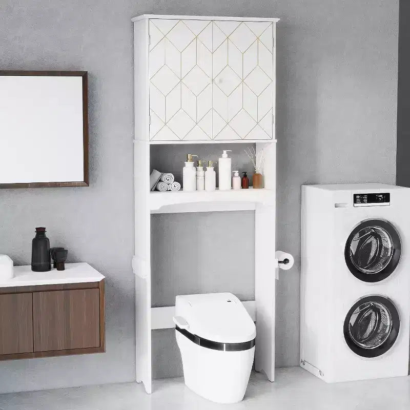 Meuble de rangement pour WC, étagère WC.
