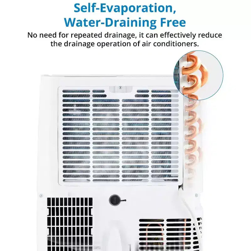 Climatiseur portable 14 000 BTU, Climatiseur avec télécommande, Fonctions Froid, Ventilateur et Déshumidificateur, Mode Veille/Minuterie 24h, Refroidit 65 m²