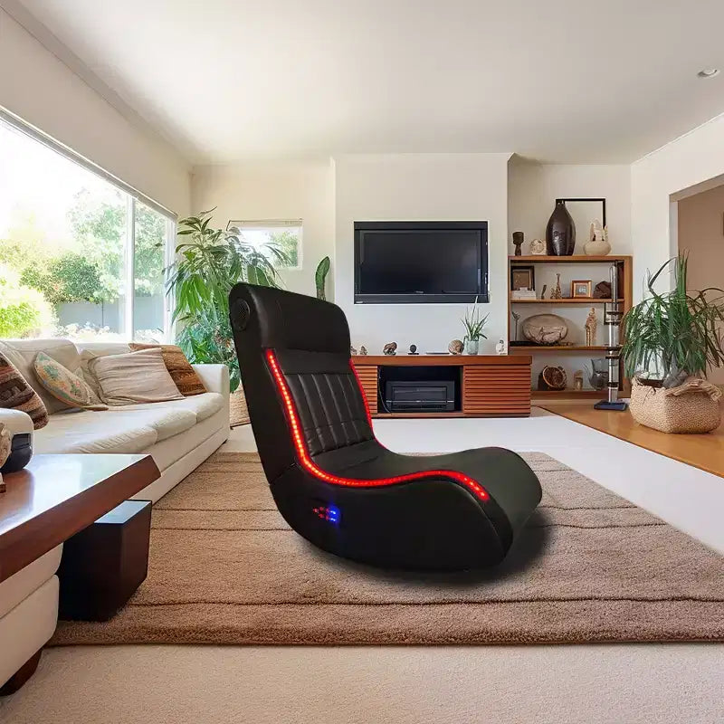 Fauteuil de jeu pliable au sol Bluetooth GDFStudio Claudia avec massage vibrant