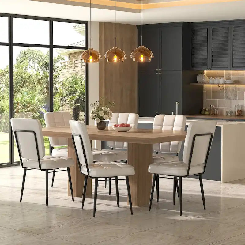 Lot de 2/4/6/8 chaises de salle à manger modernes, chaises de cuisine rembourrées avec coussin épais pour salle à manger