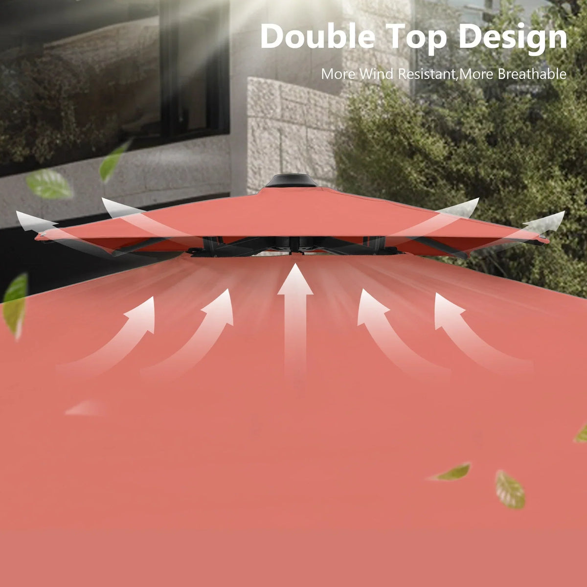 MAISON ARTS Parasol déporté hydraulique automatique 3,6 m avec mât en aluminium et rotation à 360 degrés