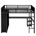 Lit mezzanine taille XL avec armoire intégrée