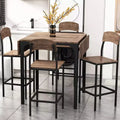 Ensemble de table à manger pliable à hauteur de comptoir Whisen Farmhouse 5 pièces avec chaises de salle à manger
