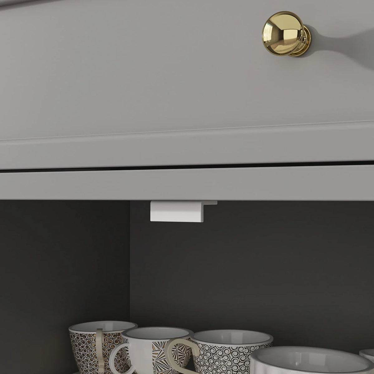 Buffet bahut 150 cm blanc laqué moderne contemporain du milieu du siècle