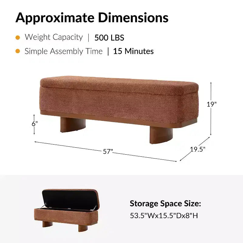 Banc à dessus rabattable Clara Simple Assemble avec cadre en bois massif|HULALA HOME