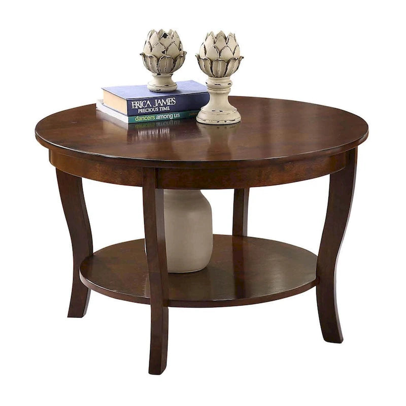 Table basse ronde avec étagère American Heritage de Convenience Concepts