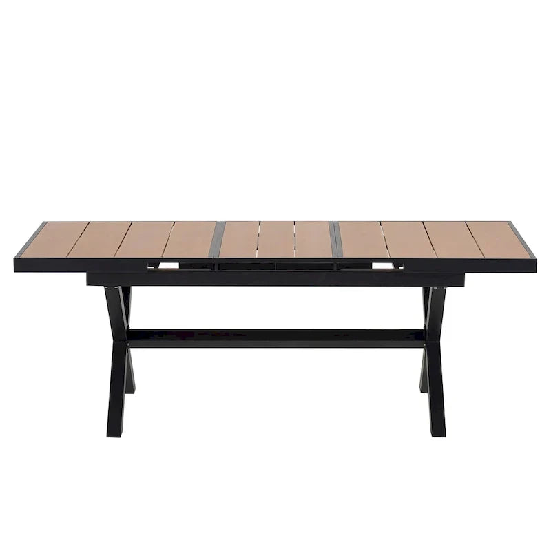 Ensemble de salle à manger d'extérieur extensible 7 pièces avec table extensible et 6 fauteuils