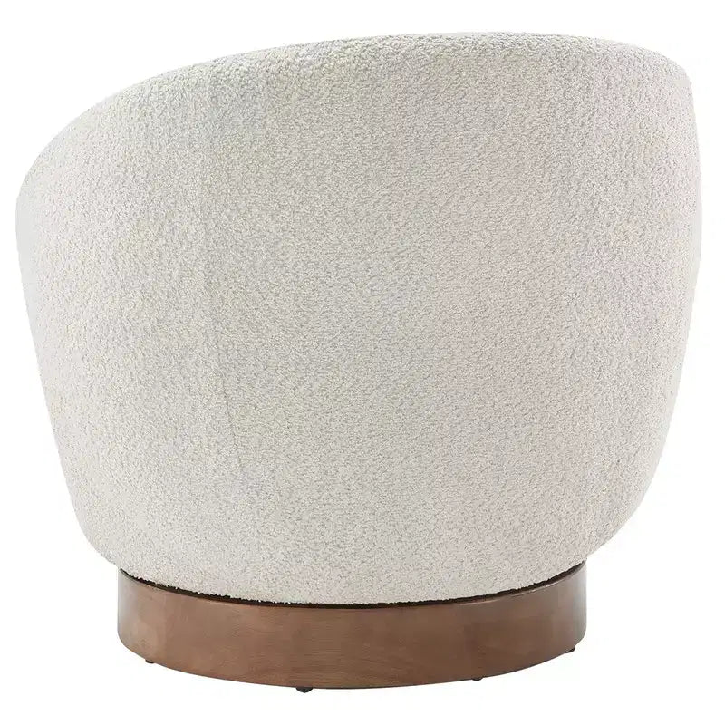 Fauteuil d'appoint pivotant Spruce&Spring en tissu avec base en bois