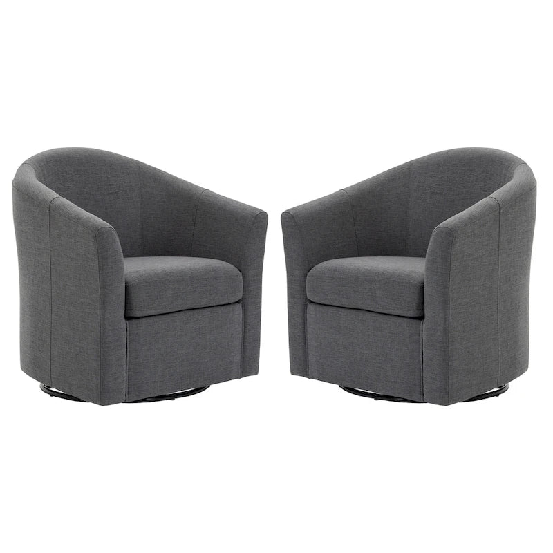 Lot de 2 fauteuils pivotants modernes avec accoudoirs pour salon