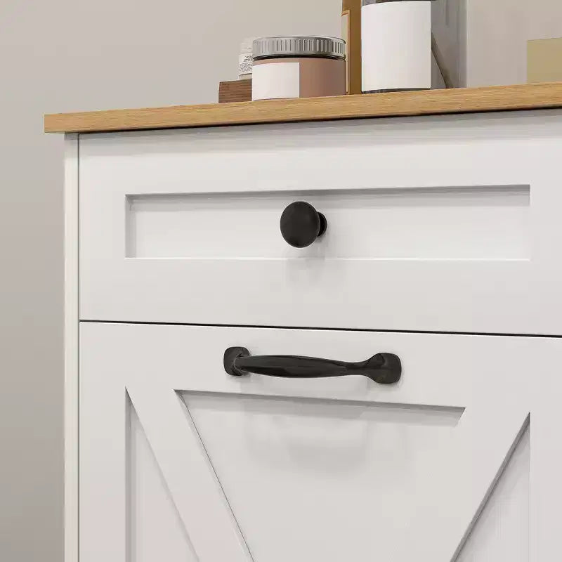 Meuble de salle de bain HOMCOM avec panier à linge basculant, 2 paniers amovibles et 2 tiroirs