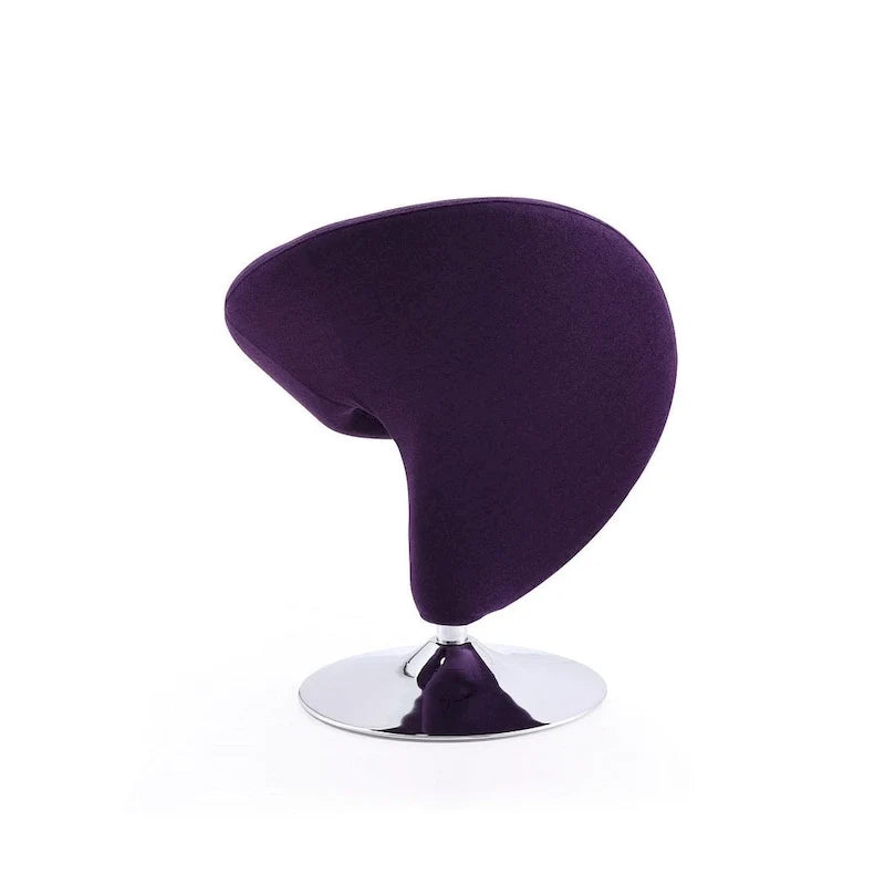 Fauteuil pivotant en mélange de laine et chrome Curl de Manhattan Comfort (lot de 2)