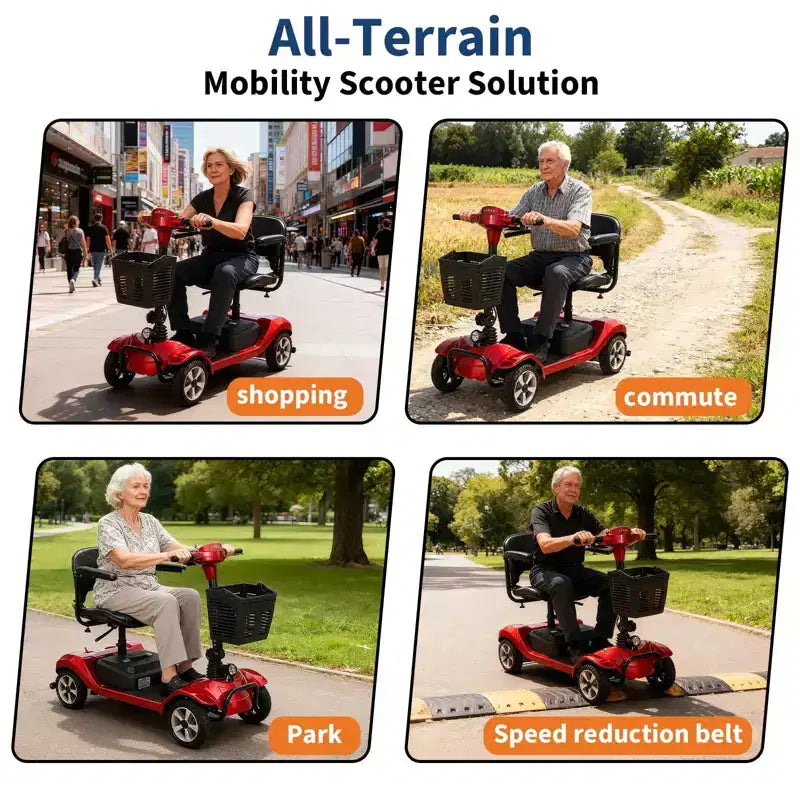 Trottinette électrique pliable à 4 roues pour adultes, capacité de 150 kg, pour usage extérieur