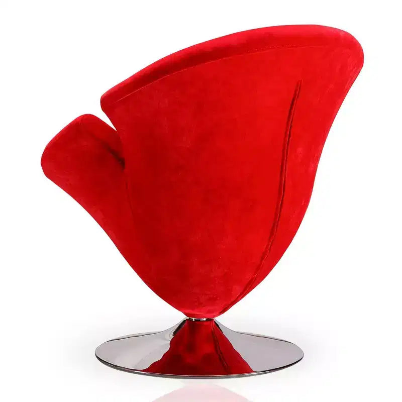 Manhattan Comfort Lot de 4 Chaises d'appoint pivotantes Tulip Orange/Jaune : Revêtement en velours, Aucun assemblage requis