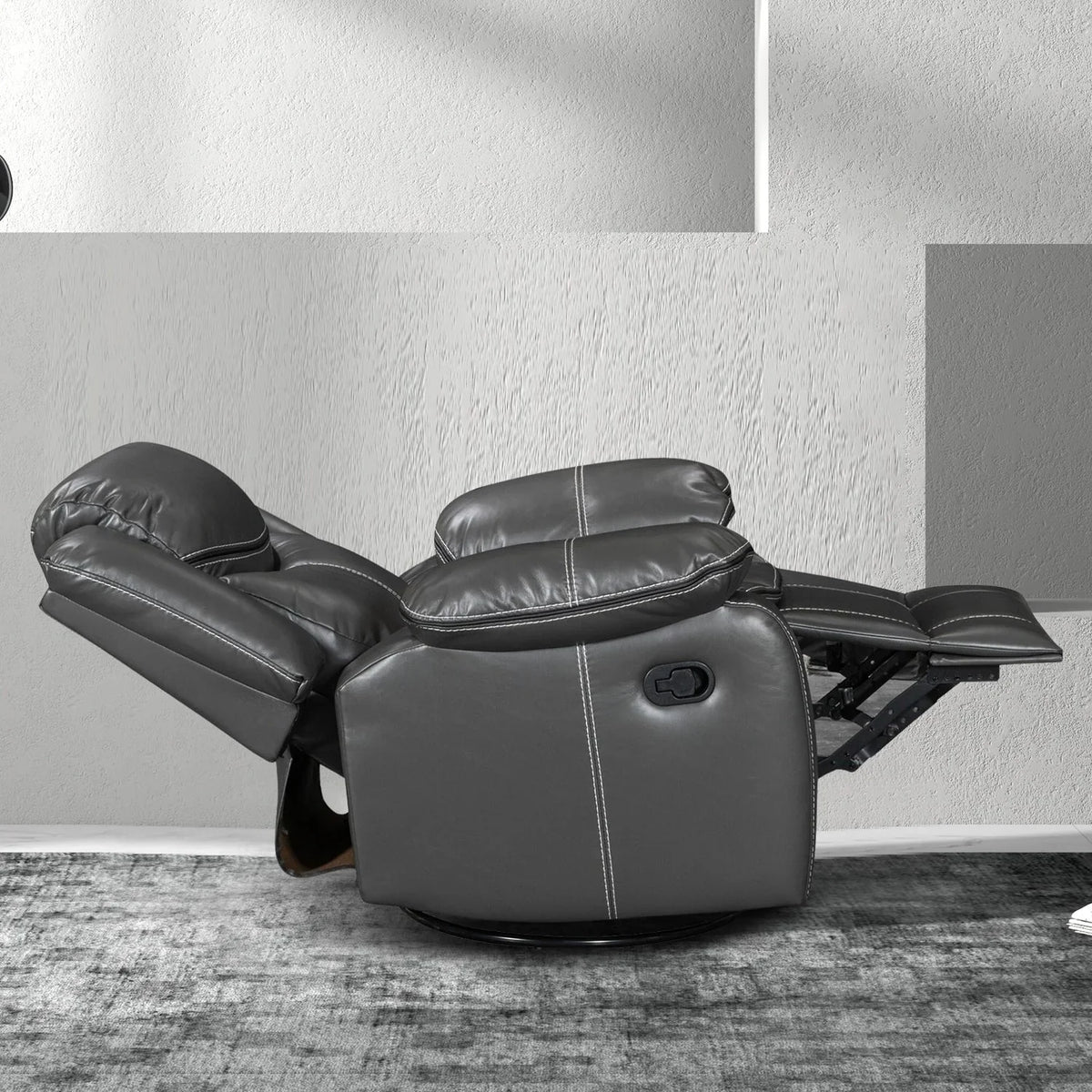 Fauteuil inclinable massant et chauffant en cuir, assise large et durable