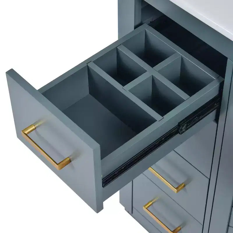 Meuble-lavabo de salle de bain 30 po avec armoire et 3 tiroirs – Noir / Bleu / Vert / Indigo / Blanc