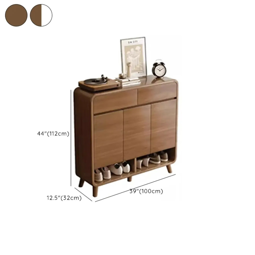 Meuble de rangement pour chaussures de couloir en bois moderne, taille moyenne