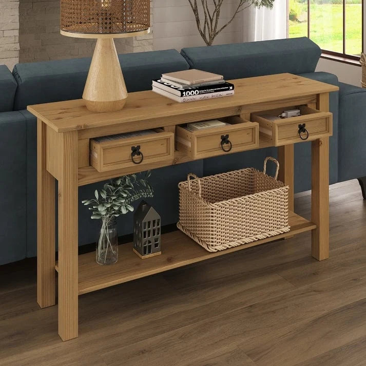 Console de table en bois 3 tiroirs Corona | Furniture Dash - S.O.