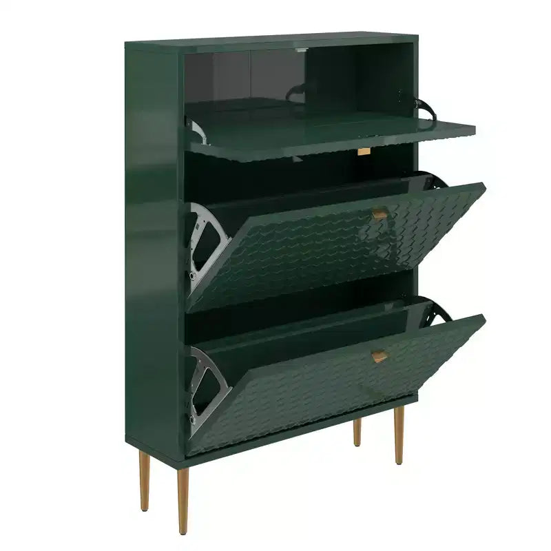 CLIHOME Meuble à chaussures d'entrée 24 paires, avec tiroirs basculants, étagère de rangement