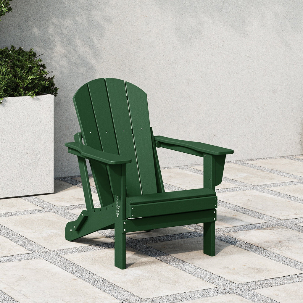 Chaise Adirondack pliante d'extérieur tout temps Polytrends Laguna résistante à la décoloration pour patio