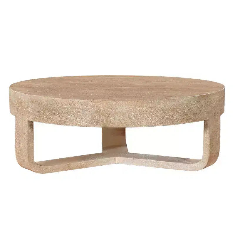 Table basse Royal Hampton, dessus rond de 32 pouces avec base en forme de traîneau ouverte