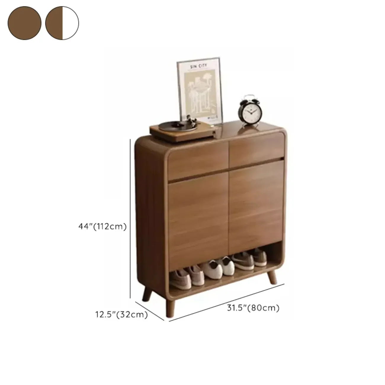 Meuble de rangement pour chaussures de couloir en bois moderne, taille moyenne