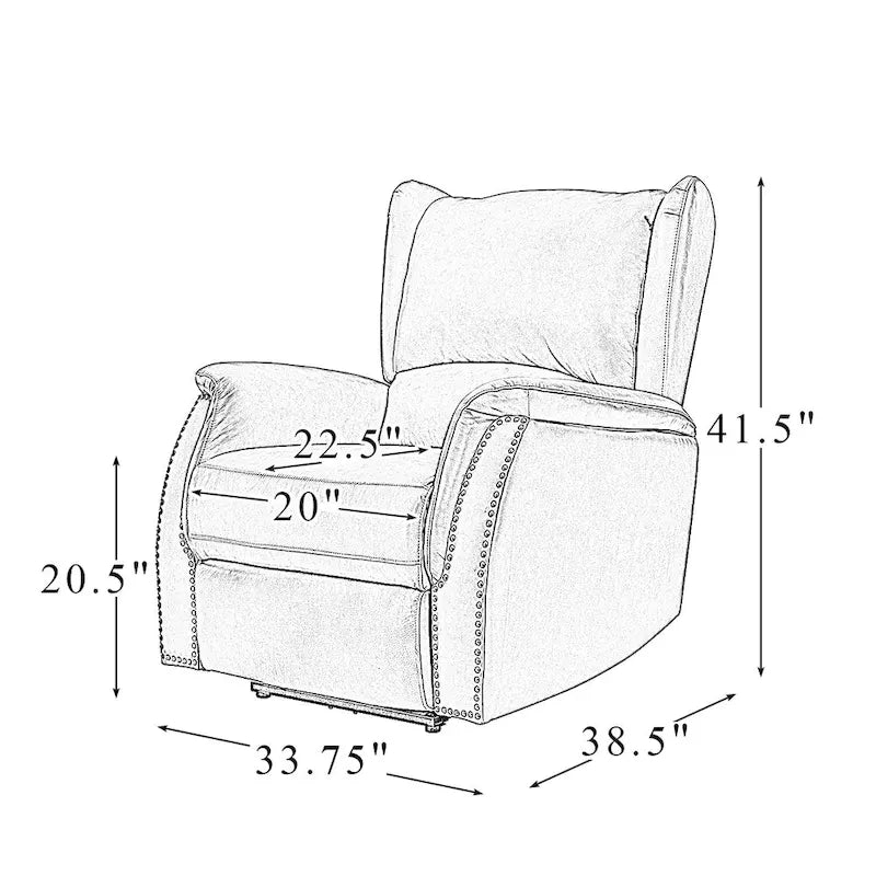 Fauteuil inclinable électrique Eduardo en cuir véritable avec port USB (ensemble de 2)